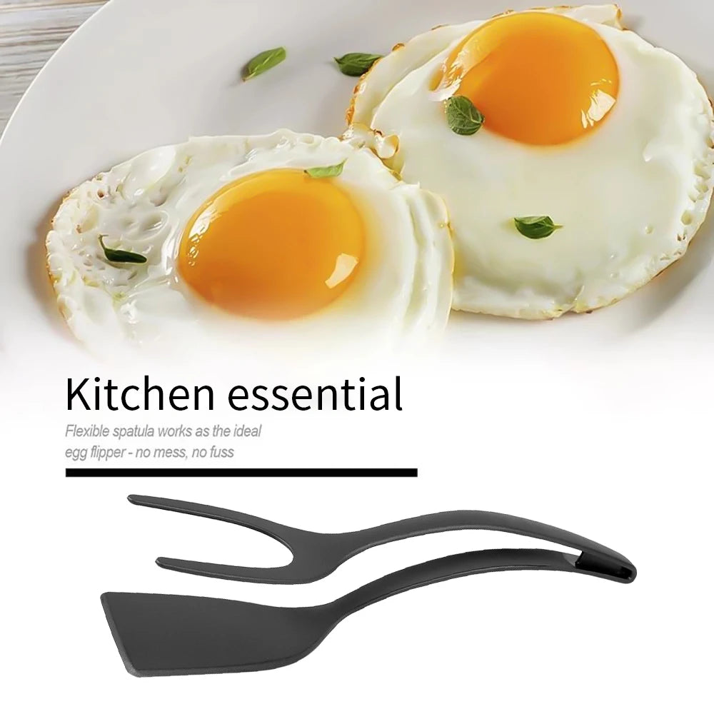 2 in 1 Grip Flip Tongs Eggs Tongs French Toast Pancake Egg Clamp Omelet Turners Cooking Tongs Gadgets Kitchen Accessories