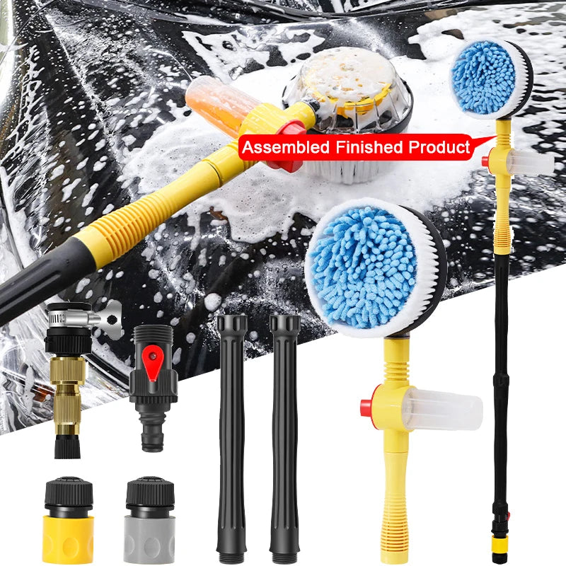 Long Car Cleaning Washing Brush Wash Foam Brush Automatic Rotary Long Handle Cleaning Mop Brush Washing Tool
